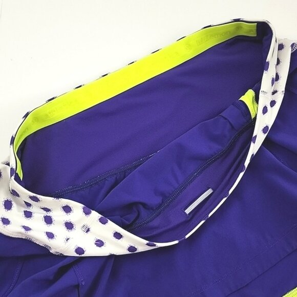 Lululemon Presta Running Cycling Skirt Bruised Berry High Noon Dot White Size 8 - Picture 6 of 9